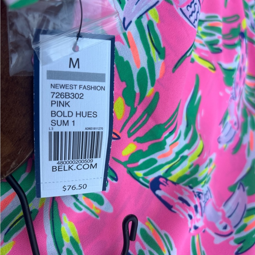 crown & ivy Pink Tropical Print Smocked Maxi Dress - Picture 3 of 7